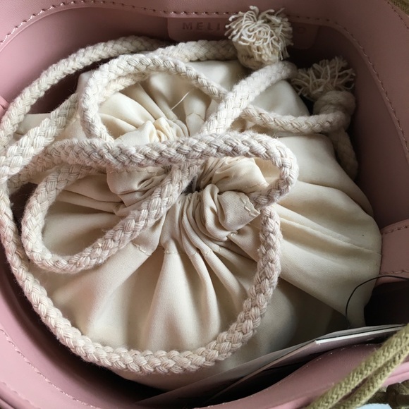 Melie Bianco Net Bucket Bag in Pink - Picture 5 of 7